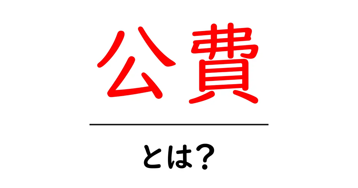 公費・とは？初心者向けに解説する公費の意味と使い方ガイド共起語・同意語・対義語も併せて解説！