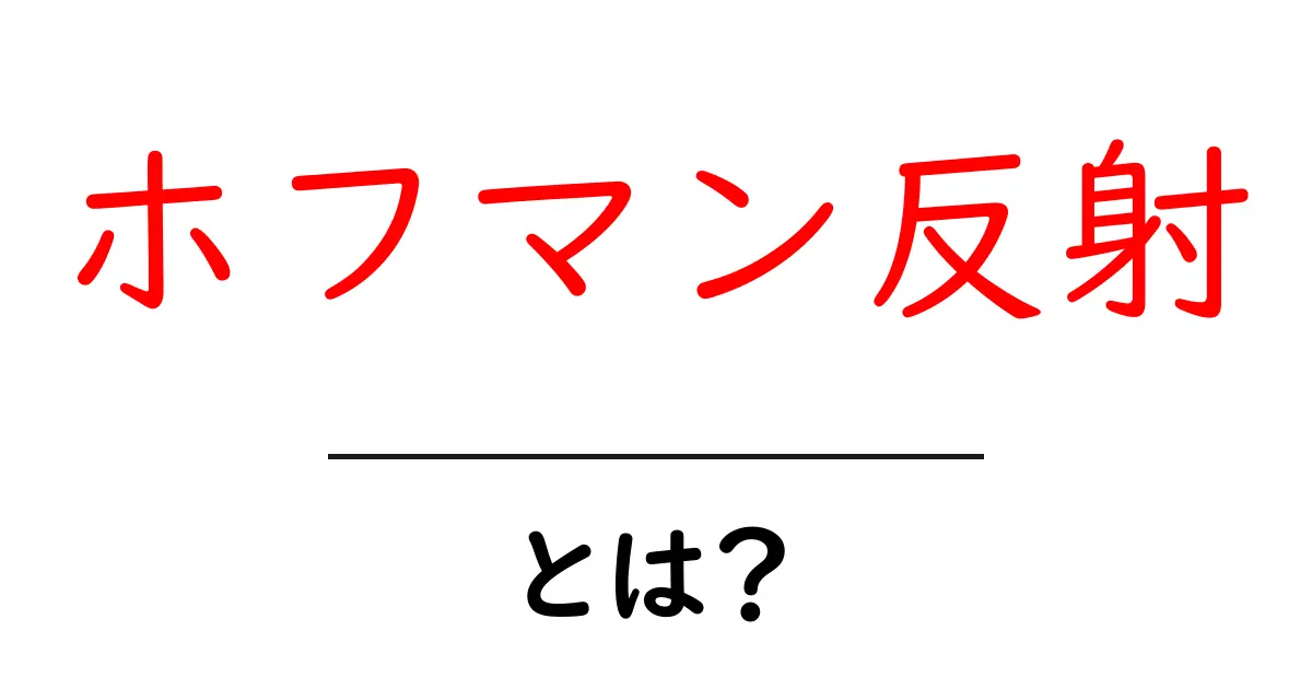 ホフマン反射とは？初心者向け解説と測定のポイント共起語・同意語・対義語も併せて解説！