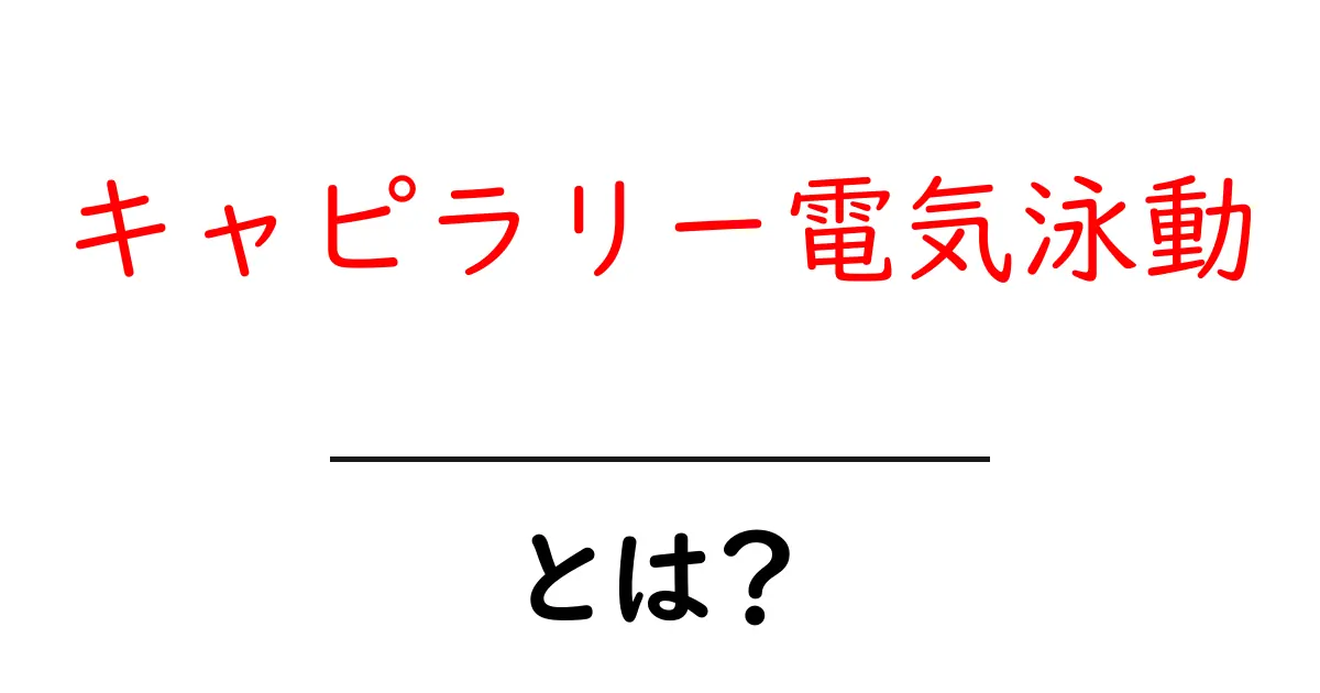 キャピラリー電気泳動・とは？初心者を惹きつける基本解説共起語・同意語・対義語も併せて解説！