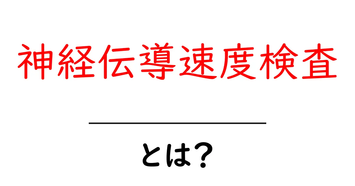 神経伝導速度検査とは?初心者向け完全ガイドと知っておきたいポイント共起語・同意語・対義語も併せて解説!