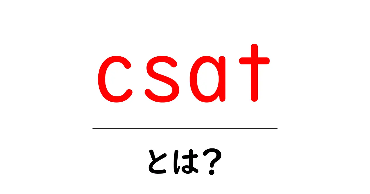 csat・とは？初心者向け完全ガイド：意味と使い方を丁寧に解説共起語・同意語・対義語も併せて解説！
