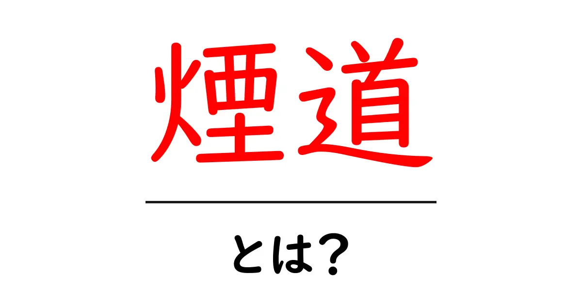 煙道とは?初心者にもわかる基本と日常ケアのガイド共起語・同意語・対義語も併せて解説!