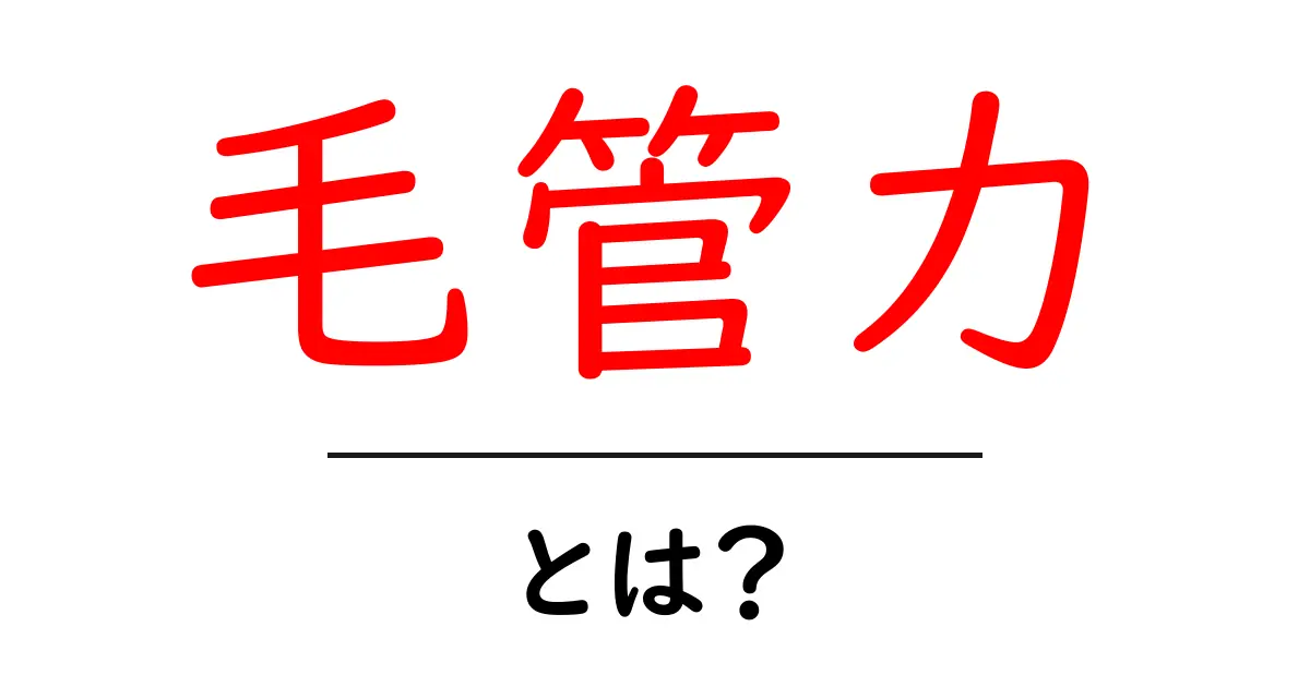 毛管力・とは？初心者にもわかる基礎ガイド共起語・同意語・対義語も併せて解説！
