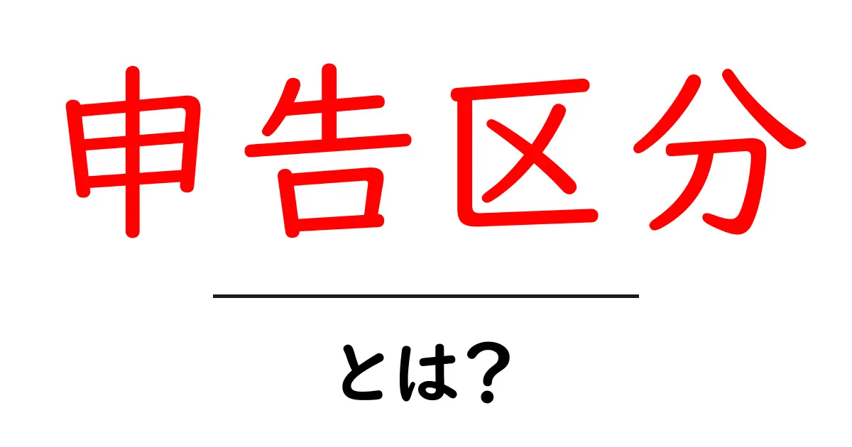 申告区分・とは?初心者のための税の分類ガイド共起語・同意語・対義語も併せて解説!