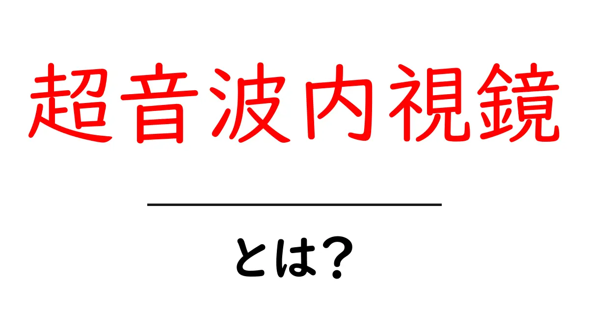 超音波内視鏡・とは？初心者にもわかる解説共起語・同意語・対義語も併せて解説！