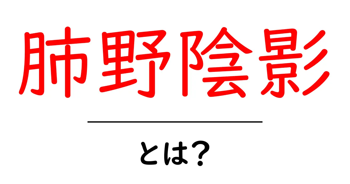 肺野陰影とは?初心者にもわかる基本とよくある原因を解説共起語・同意語・対義語も併せて解説!