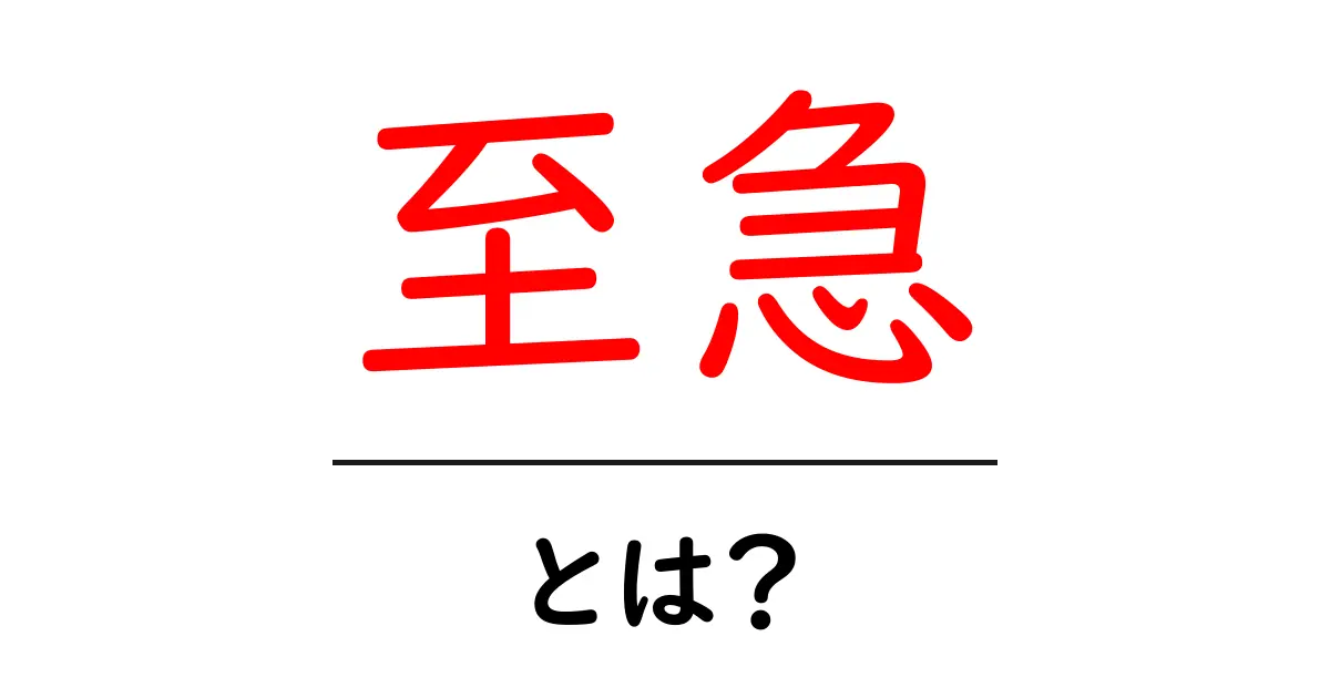 至急・とは？初心者が知るべき使い方と意味を徹底解説共起語・同意語・対義語も併せて解説！