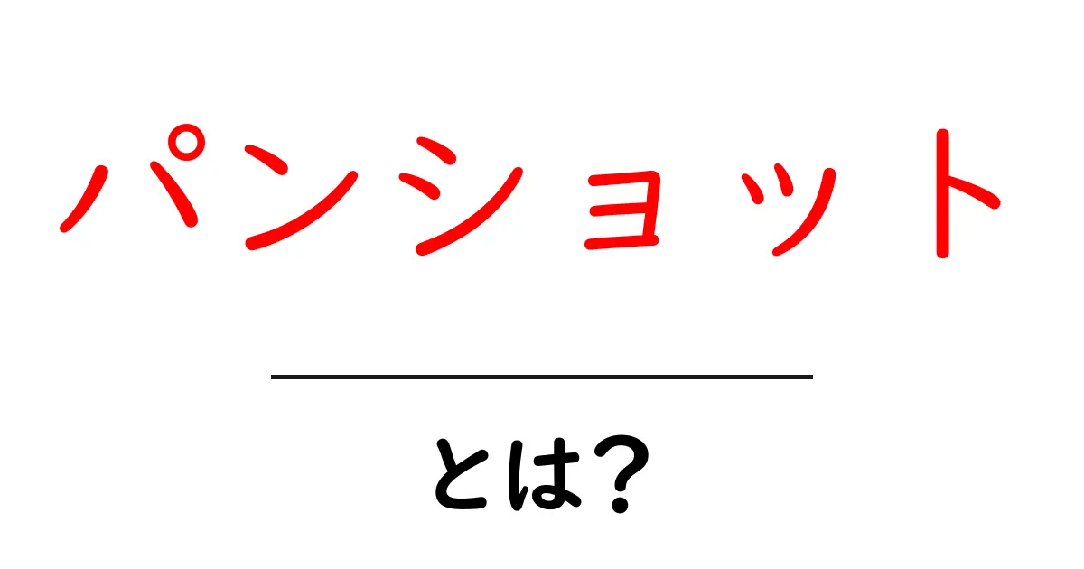 パンショットとは？初心者でも分かる撮影の基本と使い方共起語・同意語・対義語も併せて解説！