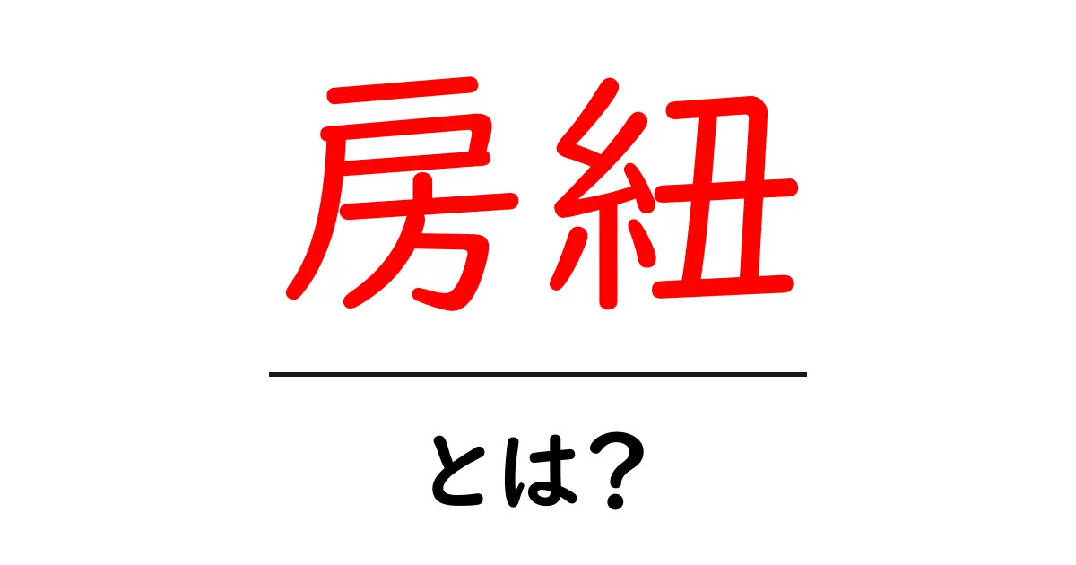 房紐とは？初心者でも分かる基本解説と使い方のポイント共起語・同意語・対義語も併せて解説！