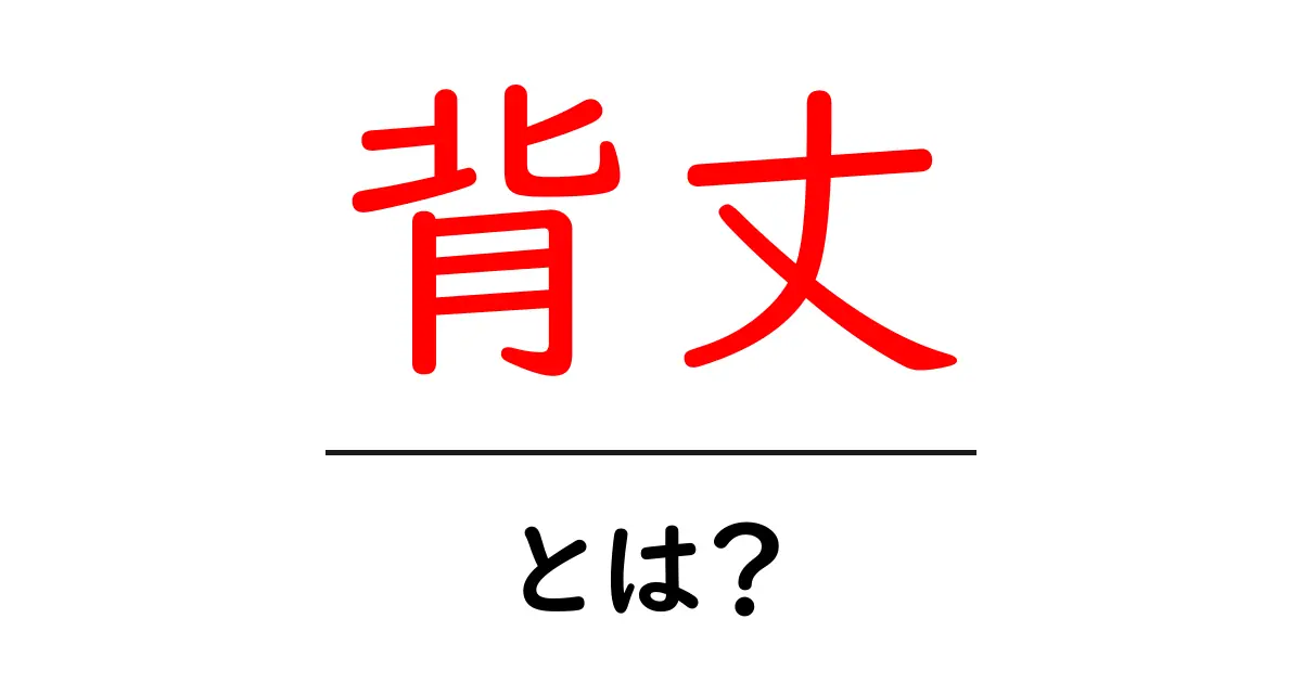 背丈・とは?初心者にも分かる意味と日常での使い方ガイド共起語・同意語・対義語も併せて解説!