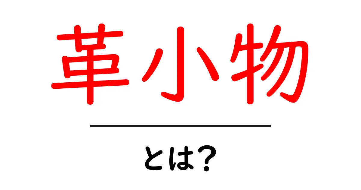 革小物・とは？初心者にもわかる基本ガイドと選び方共起語・同意語・対義語も併せて解説！