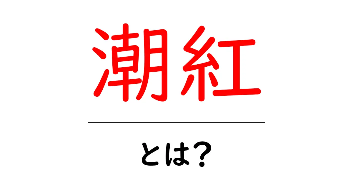 潮紅・とは？初心者でも分かる意味と使い方ガイド共起語・同意語・対義語も併せて解説！