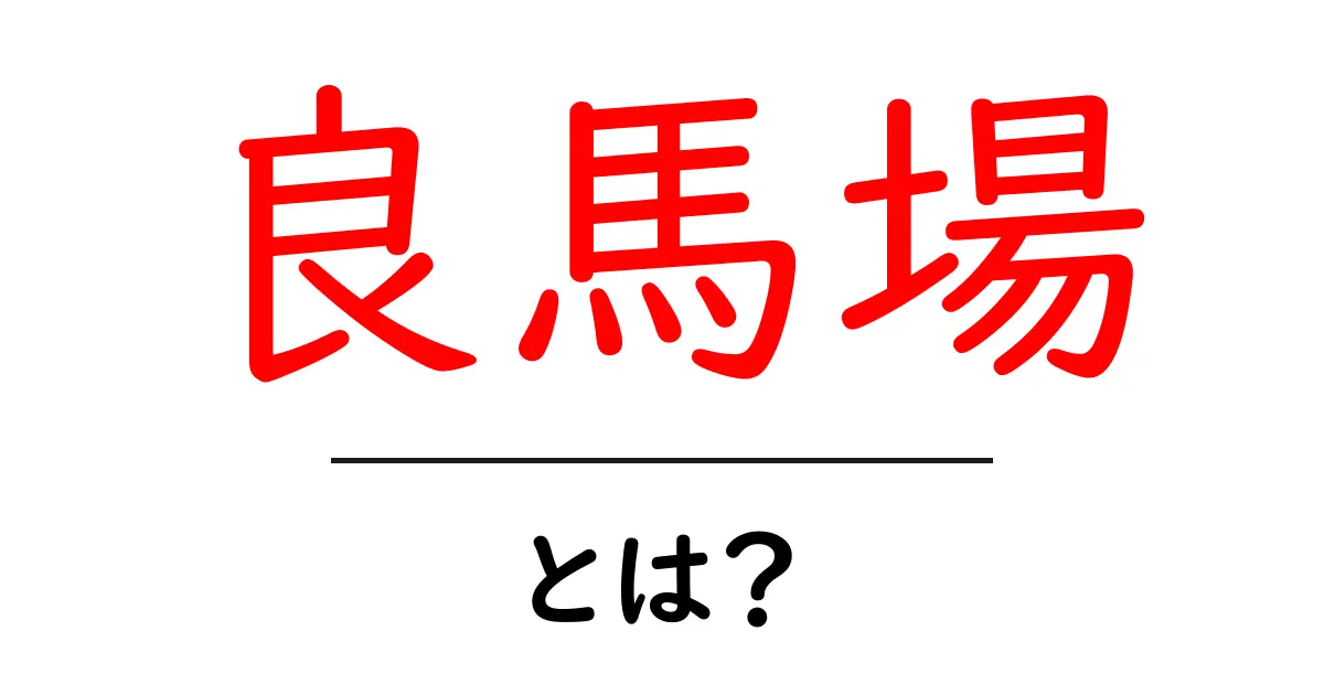 良馬場・とは？初心者向けガイド：意味と使い方をわかりやすく解説共起語・同意語・対義語も併せて解説！
