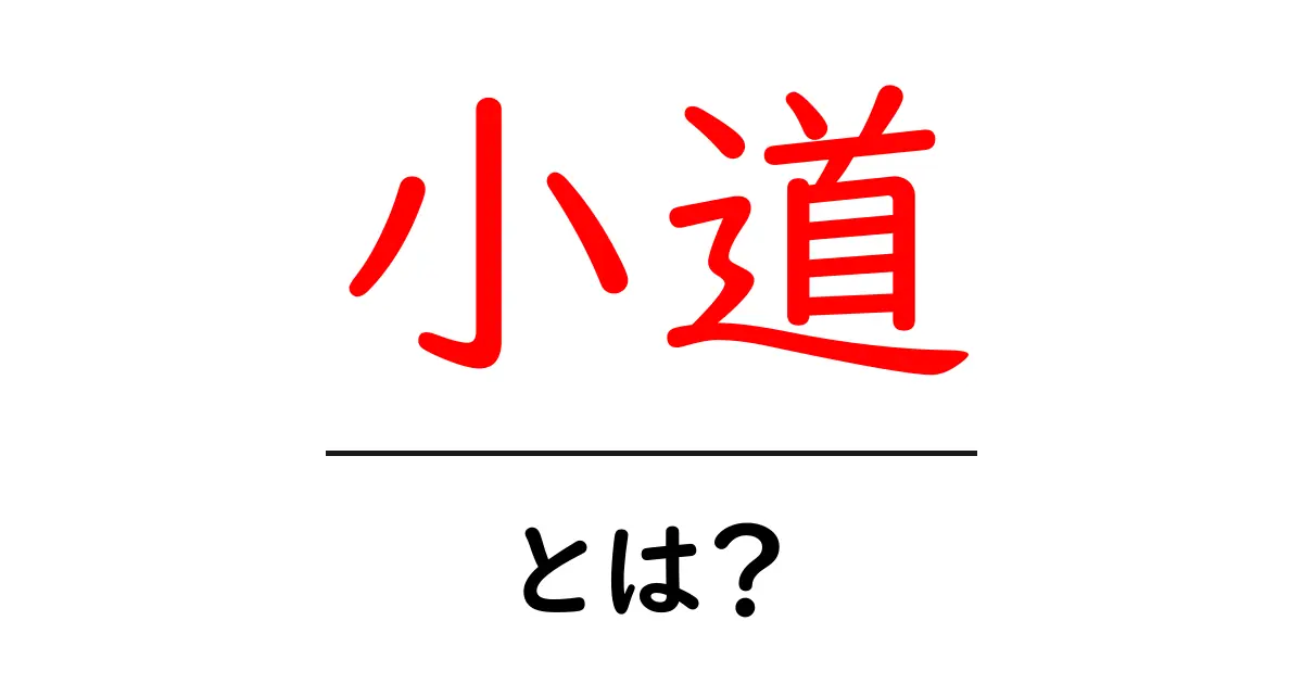 小道・とは？初心者向けに分かりやすく解説するガイド共起語・同意語・対義語も併せて解説！