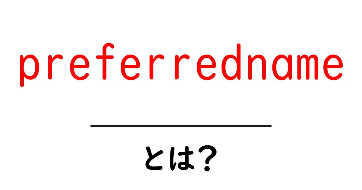 preferrednameとは？初心者向けガイド：名前の選び方と使い方共起語・同意語・対義語も併せて解説！