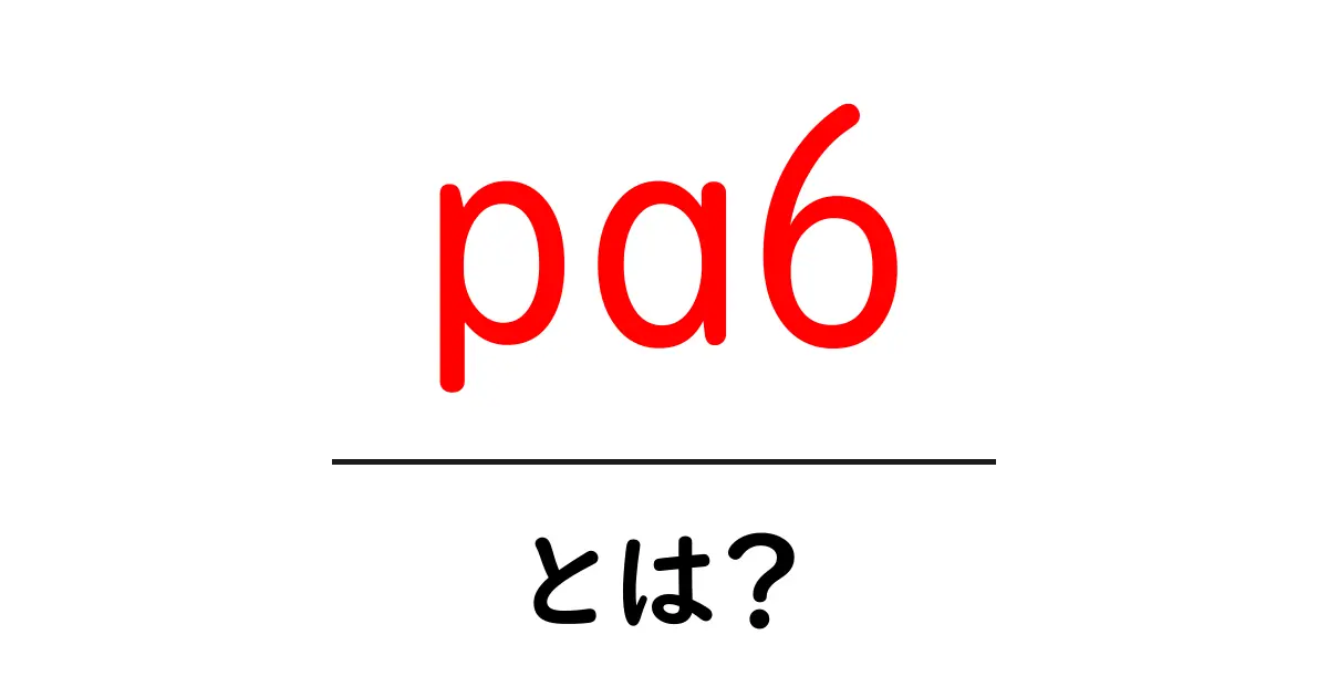 pa6・とは？初心者向けにやさしく解説する基本ガイド共起語・同意語・対義語も併せて解説！