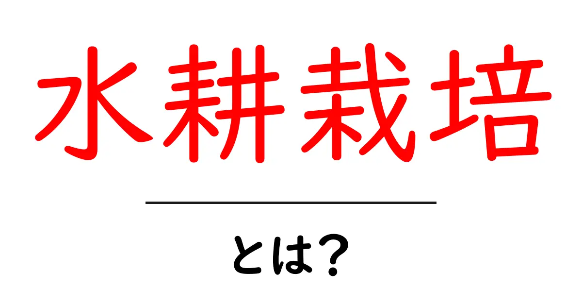 水耕栽培・とは？初心者が知る基本と始め方共起語・同意語・対義語も併せて解説！