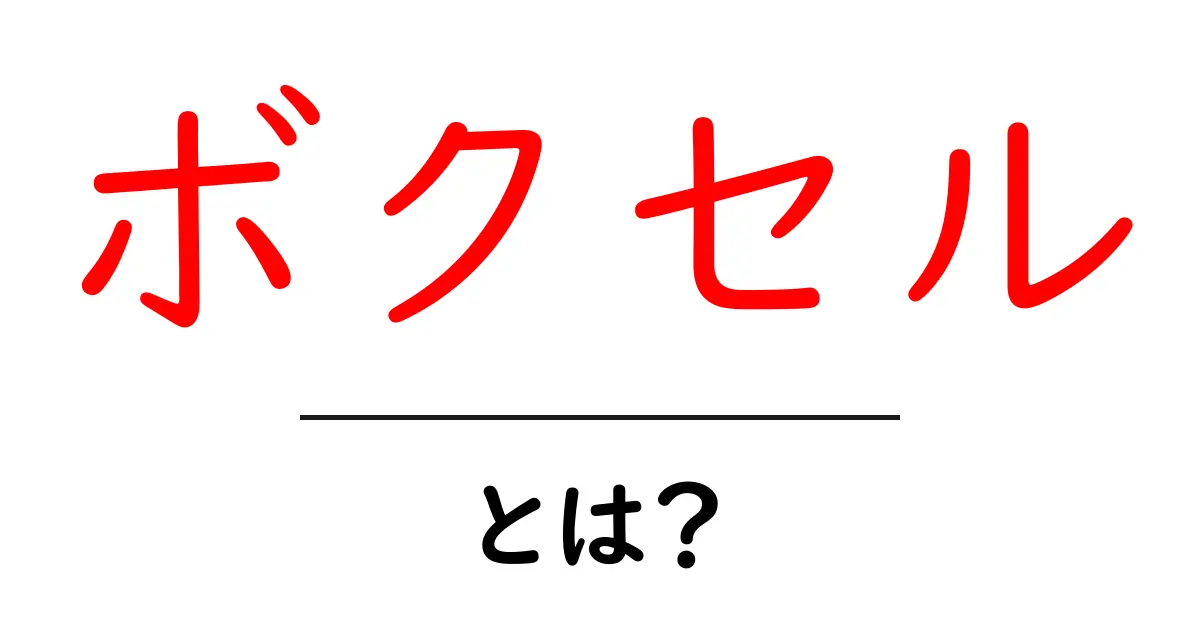 ボクセル・とは？初心者にも分かる3分で理解する入門ガイド共起語・同意語・対義語も併せて解説！