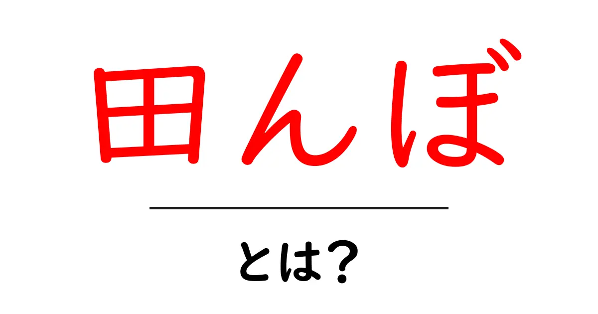 田んぼとは？初心者向けの基礎解説と見どころ共起語・同意語・対義語も併せて解説！