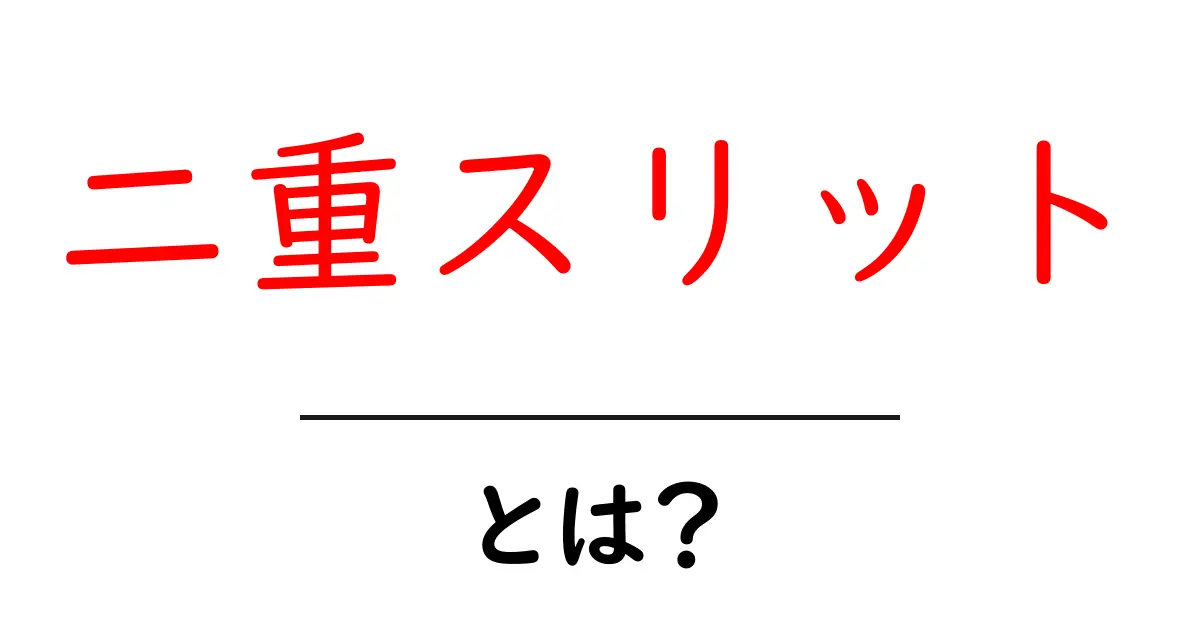 二重スリット・とは?初心者向けにわかりやすく解説共起語・同意語・対義語も併せて解説!