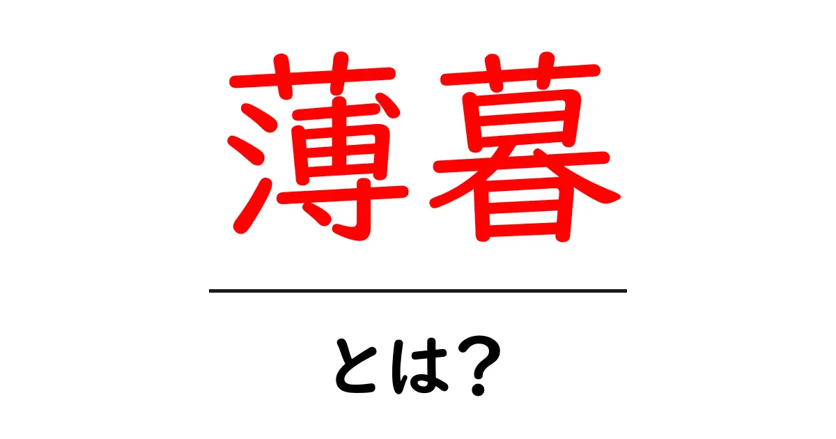 薄暮・とは？初心者でも分かるやさしい解説ガイド共起語・同意語・対義語も併せて解説！