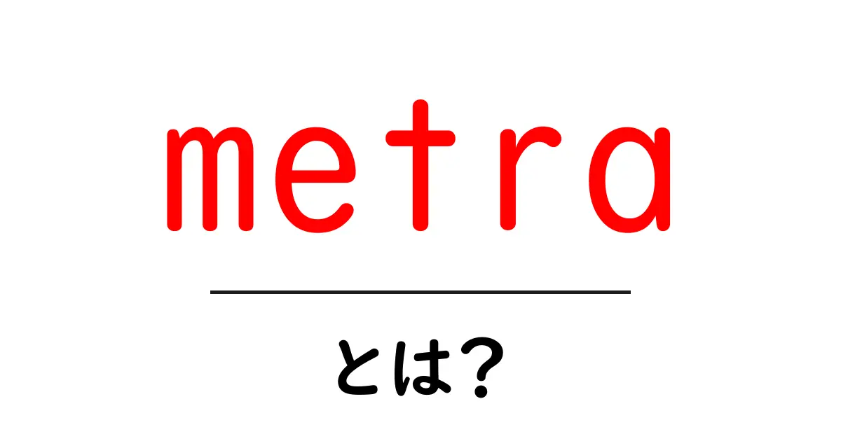 metraとは？初心者にもわかる基礎ガイド共起語・同意語・対義語も併せて解説！