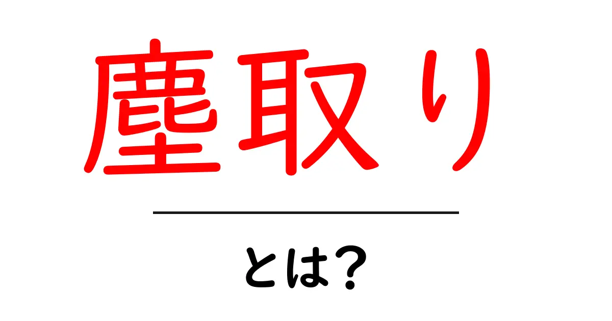 塵取り・とは？初心者が知っておくべき使い方と選び方の基本ガイド共起語・同意語・対義語も併せて解説！