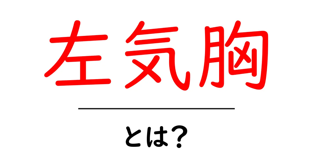 左気胸・とは？ 左気胸をやさしく理解する初心者向けガイド共起語・同意語・対義語も併せて解説！