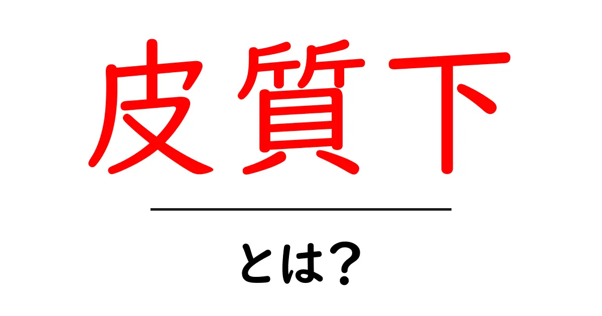 皮質下とは？初心者向けにやさしく解説する基礎ガイド共起語・同意語・対義語も併せて解説！