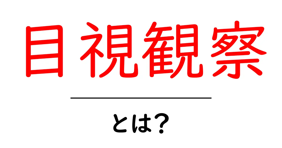 目視観察とは？初心者にもわかる基本と実践ガイド共起語・同意語・対義語も併せて解説！