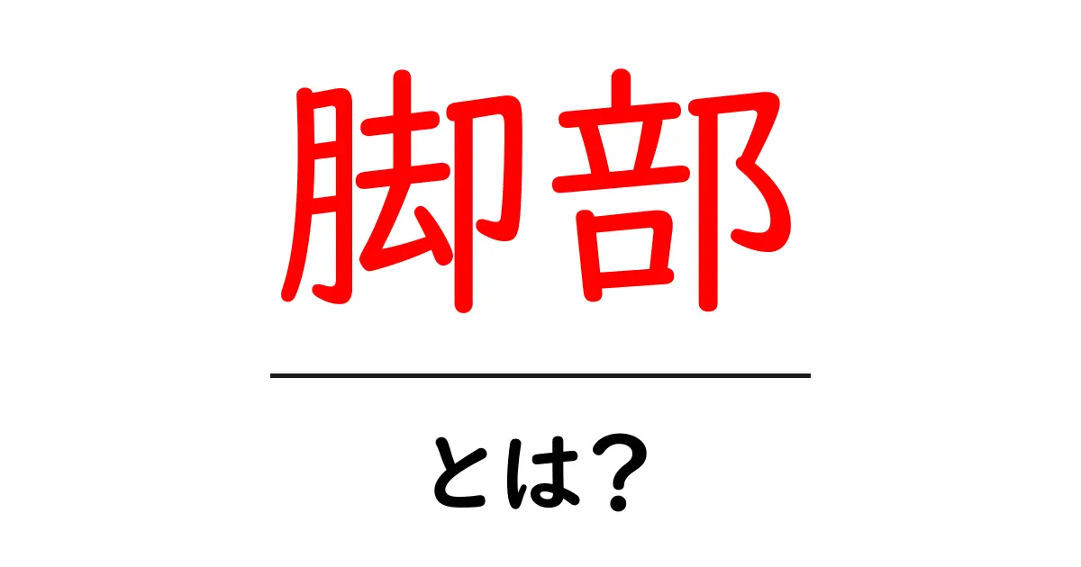脚部・とは？初心者にも分かる意味と使い方ガイド共起語・同意語・対義語も併せて解説！