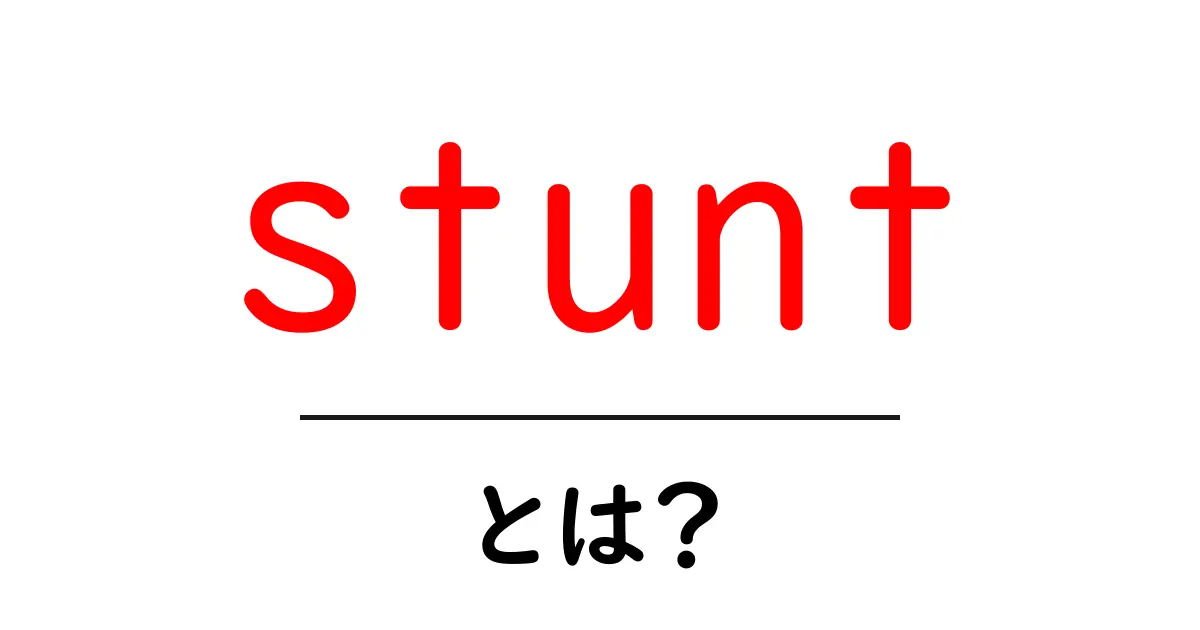 stuntとは？初心者向けに解説する基本と活用法共起語・同意語・対義語も併せて解説！