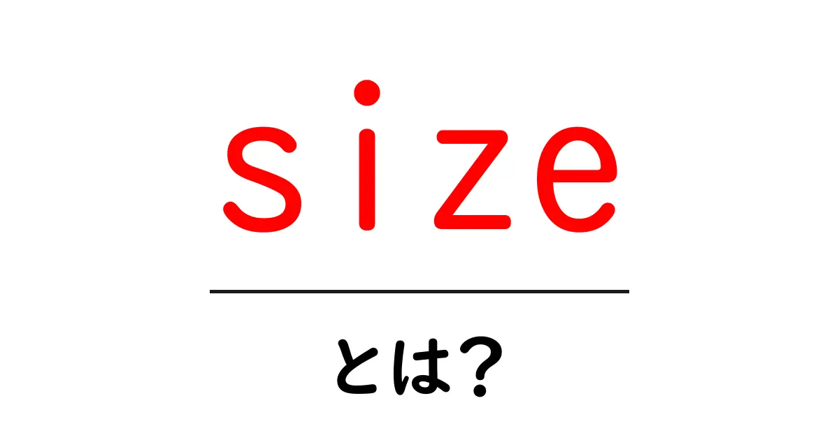 size・とは？初心者のための基礎ガイド：サイズの基本を学ぶ共起語・同意語・対義語も併せて解説！