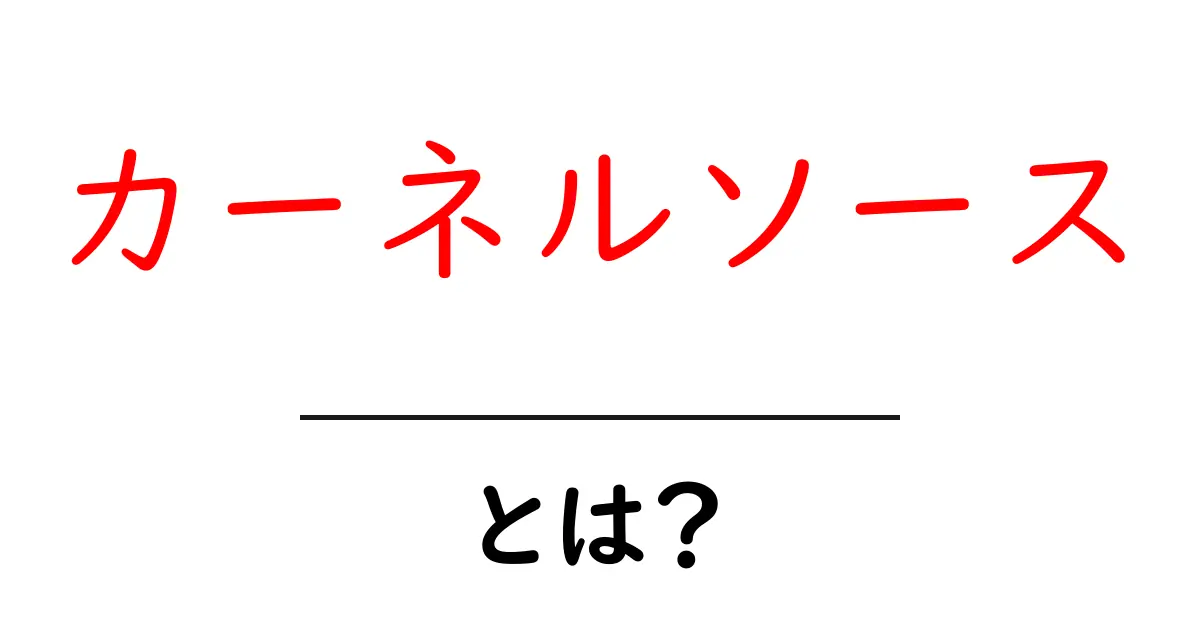 カーネルソースとは？初心者が押さえる基礎ガイド共起語・同意語・対義語も併せて解説！