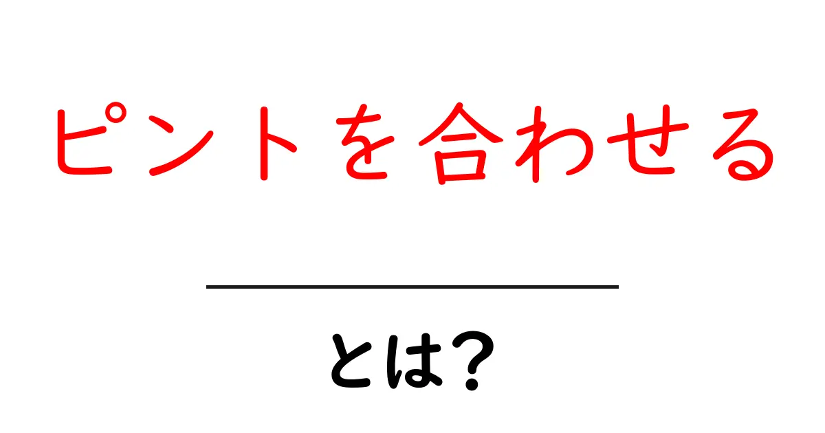 ピントを合わせる・とは？初心者がすぐ実践できる写真の基本テクニック共起語・同意語・対義語も併せて解説！
