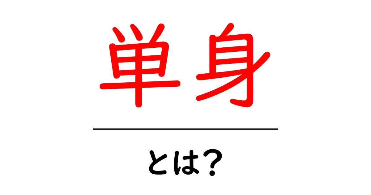 単身とは？初心者にも分かる意味と使い方を徹底解説共起語・同意語・対義語も併せて解説！