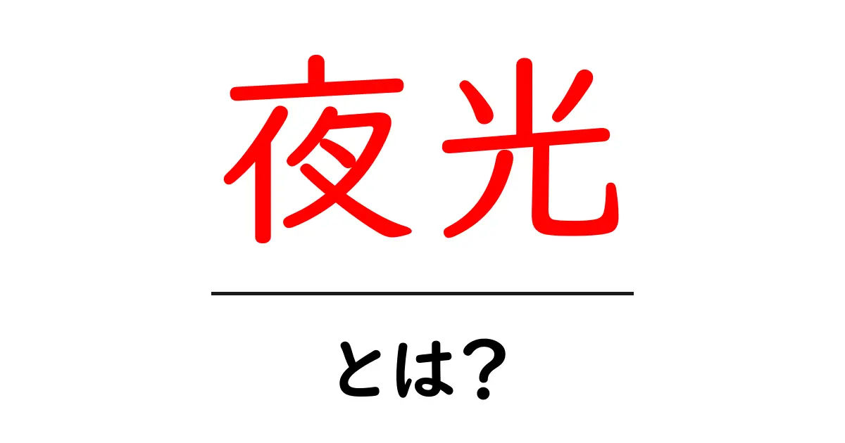 夜光とは?初心者にもわかるやさしい解説と生活での使い方ガイド共起語・同意語・対義語も併せて解説!