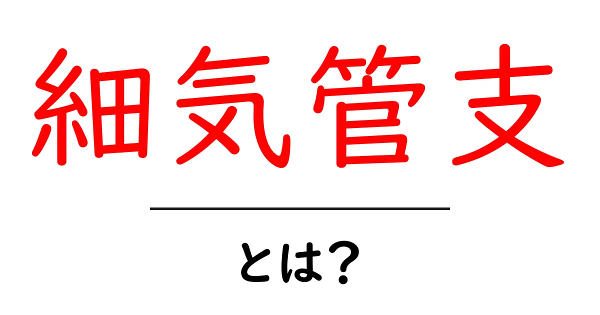 細気管支・とは？初心者向けにやさしく解説する基本ガイド共起語・同意語・対義語も併せて解説！