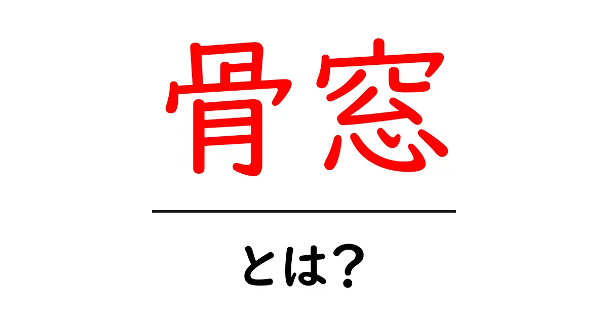 骨窓とは？初心者のためのやさしい解説と使われる場面共起語・同意語・対義語も併せて解説！