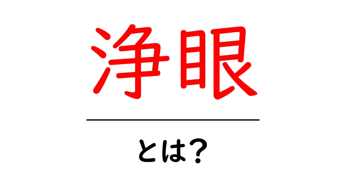 「浄眼」とは？心を清める目の視点とその魅力共起語・同意語も併せて解説！
