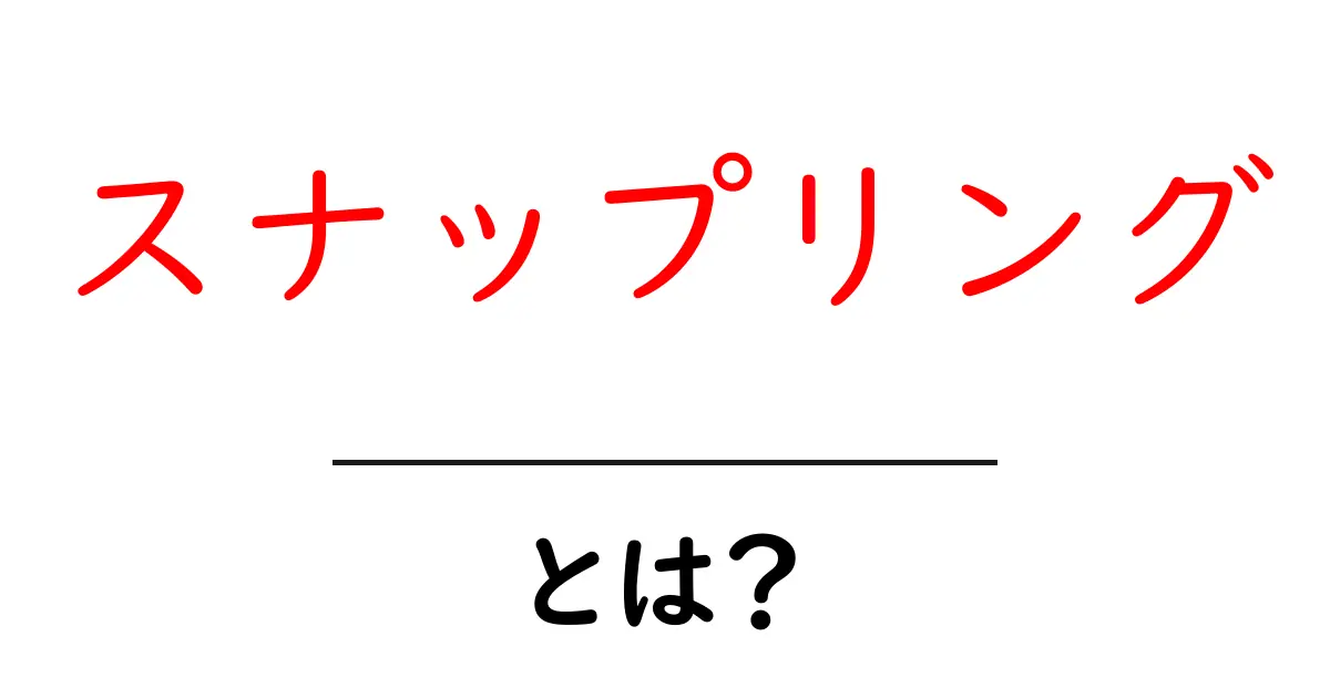 スナップリングとは?基本から知るその仕組みや用途共起語・同意語も併せて解説!