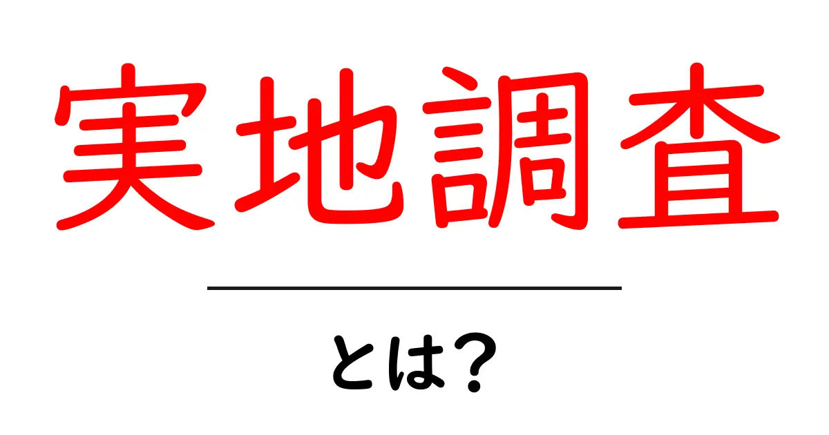 実地調査とは?その意味と重要性をわかりやすく解説共起語・同意語も併せて解説!