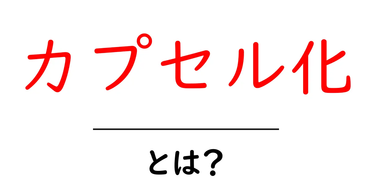 カプセル化とは？理解を深めるための簡単ガイド共起語・同意語も併せて解説！