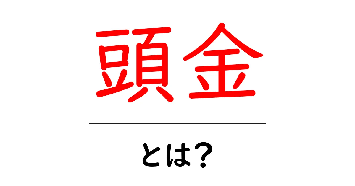 頭金とは?初心者にもわかるお金の仕組みを解説!共起語・同意語も併せて解説!