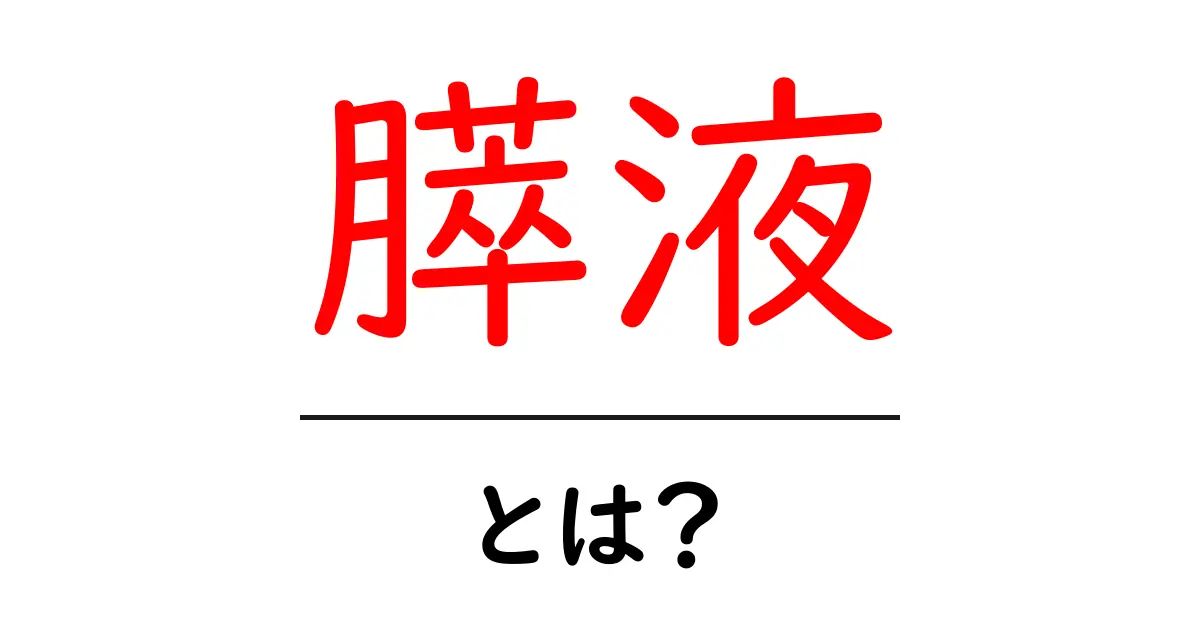 膵液とは?その役割と健康への影響を徹底解説!共起語・同意語も併せて解説!
