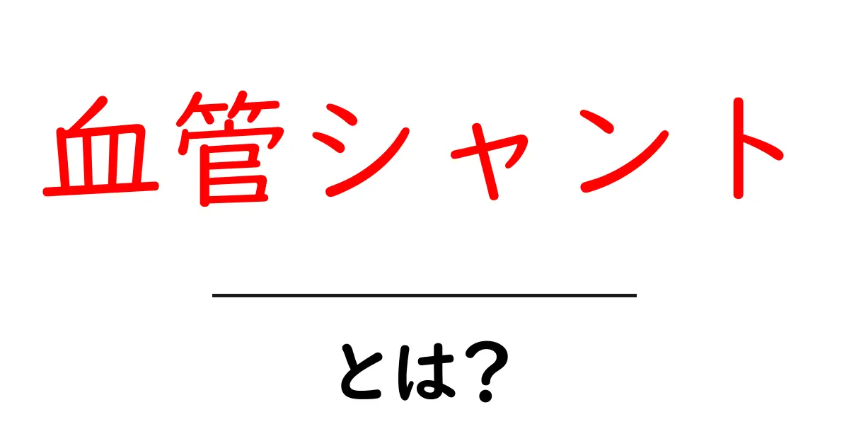 血管シャントとは?理解を深めるための基礎知識共起語・同意語も併せて解説!