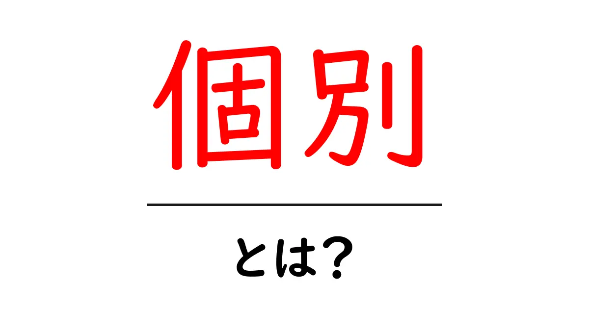 「個別」とは?基礎から学ぶ大切な意味共起語・同意語も併せて解説!