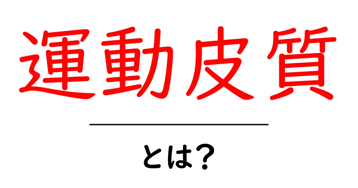 運動皮質とは?その役割と重要性をわかりやすく解説!共起語・同意語も併せて解説!