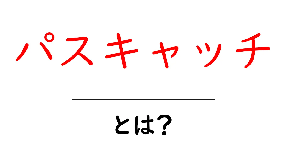 パスキャッチとは？基本を学んで役立てよう！共起語・同意語も併せて解説！