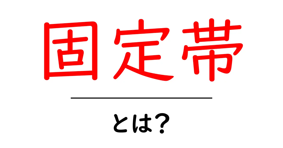 固定帯とは?その意味や使い方をわかりやすく解説!共起語・同意語も併せて解説!